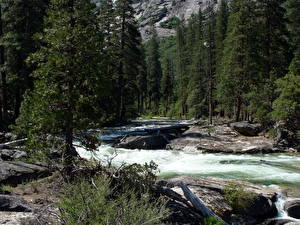 Tapety na pulpit Parki Rzeki USA Yosemite Kalifornia Tuolumne przyroda
