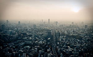 桌面壁纸，，日本，東京都，smog，城市