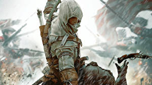 Bakgrundsbilder på skrivbordet Assassin's Creed Assassin's Creed 3 Bågskytt