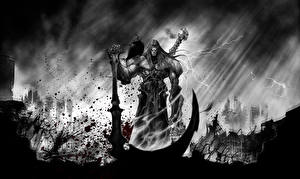 Hintergrundbilder Darksiders Darksiders II Untoter Krieger Kriegssense computerspiel