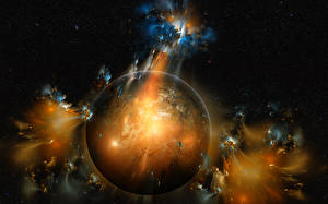 Bakgrundsbilder på skrivbordet Nebulosor i rymden Planeter Rymden