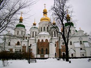 Bakgrundsbilder på skrivbordet Ukraina Katedral Saint Sophia Cathedral Städer