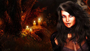 Bakgrunnsbilder Vampyrer 3D grafikk Fantasy Unge_kvinner