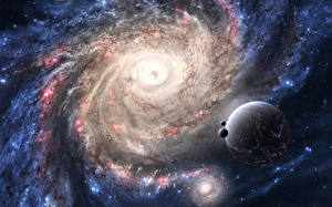 Bakgrundsbilder på skrivbordet Nebulosor i rymden Planeter