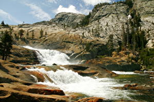 Bakgrunnsbilder Park Elver Elv USA Yosemite California Tuolumne Natur