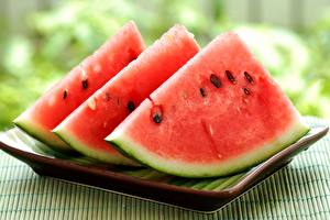 Bureaubladachtergronden Fruit Watermeloenen Stuk van Voedsel