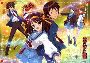 Fonds d'écran The Melancholy of Haruhi Suzumiya Adolescent Anime Filles