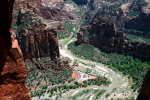 Hintergrundbilder Park Zion-Nationalpark Vereinigte Staaten Canyons Utah Natur