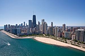 Bakgrundsbilder på skrivbordet Amerika Chicago stad Städer