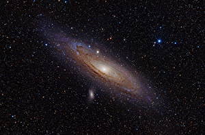 Обои Туманности в космосе Галактика Звезды Андромеда Космос