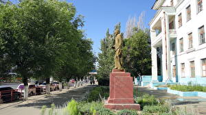 Bureaubladachtergronden Monument Volgograd  een stad