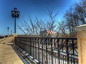 Bakgrunnsbilder Amerika Himmel Michigan Frankenmuth MI Gatelykter HDR Broadway Street Bridge byen