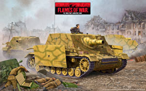 Bureaubladachtergronden Flames of War Tank computerspel