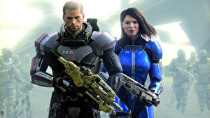 Bakgrundsbilder på skrivbordet Mass Effect spel Unga_kvinnor