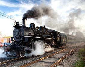 Hintergrundbilder Züge Antik Lokomotive Rauch