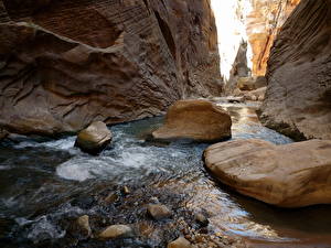 Papel de Parede Desktop Parque Parque Nacional de Zion EUA Cânion Labyrinth Falls Utah Naturaleza