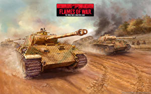 Bureaubladachtergronden Flames of War Tank videogames