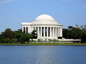Bakgrundsbilder på skrivbordet Amerika Washington D.C. Jefferson Memorial stad