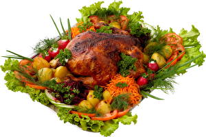 Bakgrunnsbilder Kjøttprodukter Bakt kylling