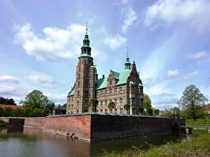 桌面壁纸，，城堡，哥本哈根，丹麦，Rosenborg Castle，城市