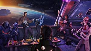 Картинка Mass Effect Mass Effect 3 шепард, лиара, миранда, тали, джокер, пати хард Игры