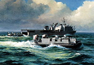 Fondos de escritorio Dibujado Barco Ejército