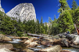 Bureaubladachtergronden Parken Verenigde staten Yosemite Californië Emerald Pool Natuur