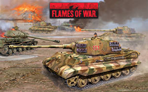桌面壁纸，，Flames of War，坦克，游戏