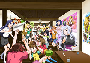 Bakgrundsbilder på skrivbordet Idolmaster: XENOGLOSSIA Anime Unga_kvinnor
