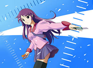 Bakgrundsbilder på skrivbordet Monogatari Anime Unga_kvinnor