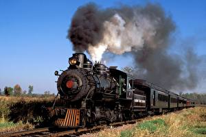 Wallpaper Trains Retro Locomotive Smoke