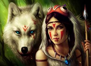 Picture Warriors Magical animals Spear Fantasy Girls