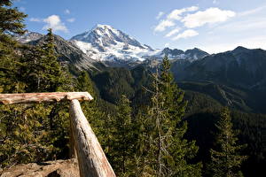 Tapety na pulpit Parki Góra USA Park Narodowy Mount Rainier Eagles Roost Washington Natura