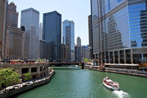 Bakgrundsbilder på skrivbordet Amerika Chicago stad  stad