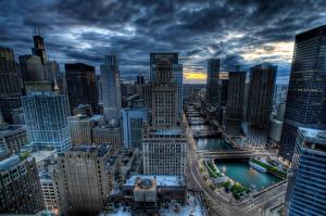 Bureaubladachtergronden Amerika Chicago stad een stad