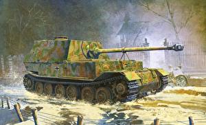 Pictures Painting Art Self-propelled gun  military