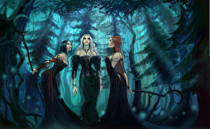 Bakgrundsbilder på skrivbordet Gotisk fantasi  Fantasy Unga_kvinnor