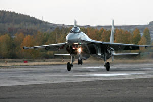 Photo Airplane Fighter aircraft Sukhoi Su-35 Aviation