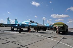 Fotos Flugzeuge Jagdflugzeug Suchoi Su-34