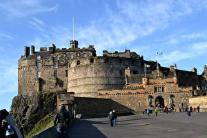 Bureaubladachtergronden Burcht Edinburgh Schotland een stad