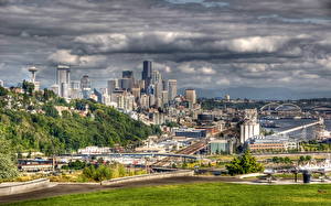 Papel de Parede Desktop EUA Seattle Washington  Cidades
