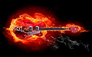 Картинки Огонь гитара