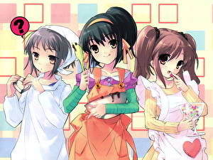 Wallpapers The Melancholy of Haruhi Suzumiya Anime Girls