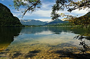Papel de Parede Desktop Lago Áustria Hallstatt (Alta Áustria) Naturaleza