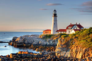 Pictures Coast Lighthouses Portland Nature