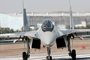 Bakgrundsbilder på skrivbordet Flygplan Jaktflygplan Su-35