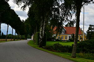 Bureaubladachtergronden Denemarken Syddanmark een stad