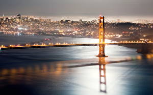Bureaubladachtergronden Verenigde staten Brug San Francisco Californië golden gate bridge Steden