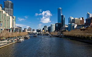 Bureaubladachtergronden Australië Hemelgewelf Melbourne Wolken Steden