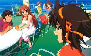 Papel de Parede Desktop The Melancholy of Haruhi Suzumiya Meninas